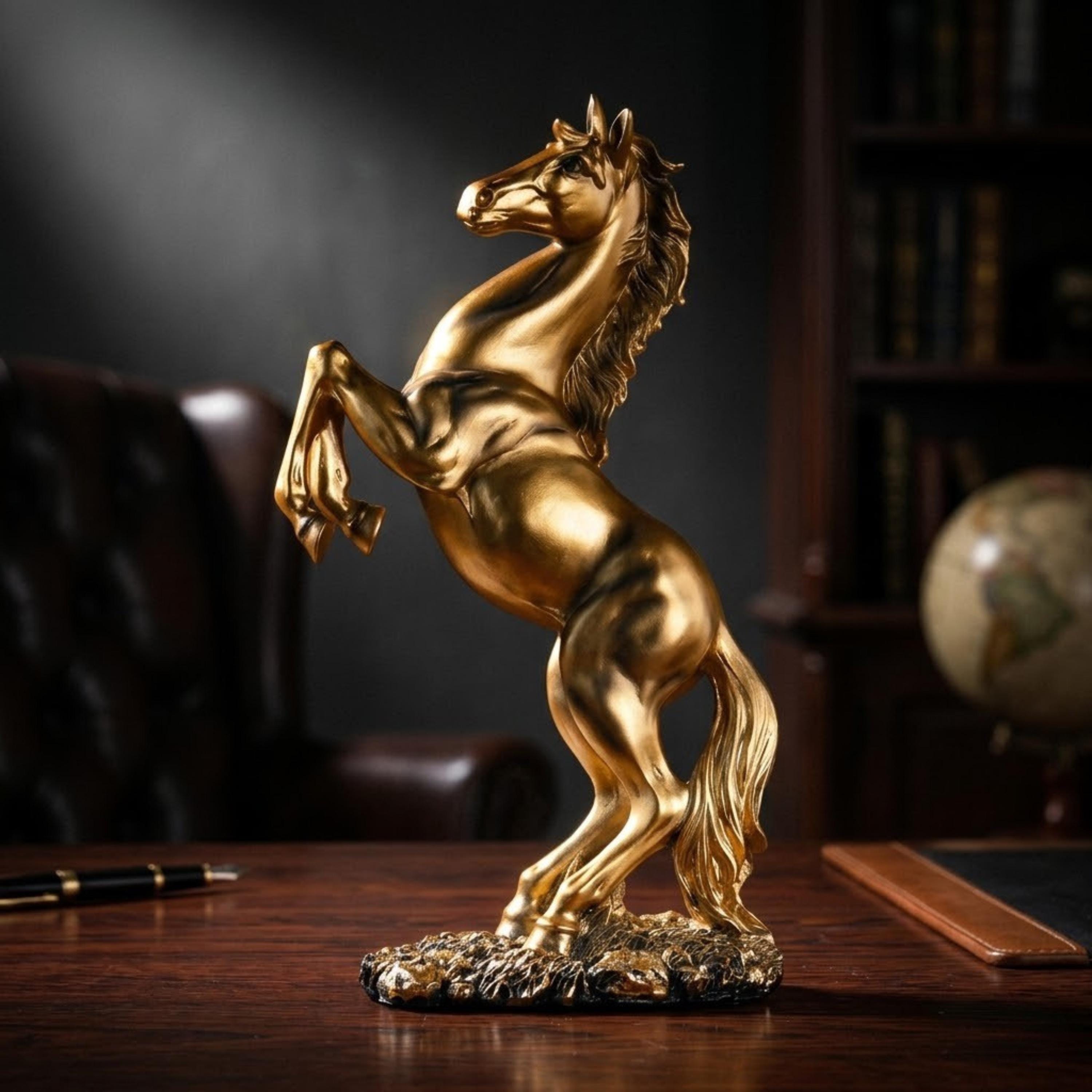 Gold horse statue - Etsy 日本
