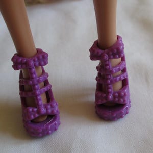 Barbie Shoes Purple High Heels Strappy Fashion Mattel Barbie Doll Fashionistas Shoes Doll Accessories Blythe Bratz,