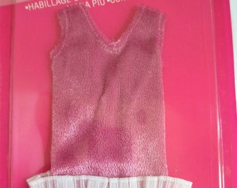 Barbie original vintage de 1989, Barbie encuentra vestido rosa y blanco 9967 en paquete original, ropa vintage de Barbie