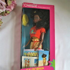 70s/80s Authentic Vintage Black Hair Mattel BARBIE Afro-american Christie  Fashion Doll European Edition Superstar Rockers Original Dress 