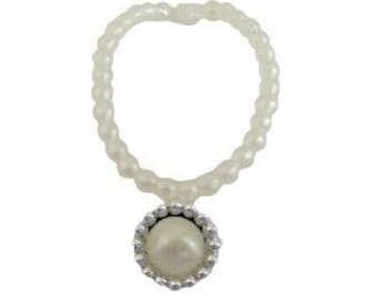 Barbie Doll Pearl Beads With Dangle Molded Necklace  Vintage Barbie Doll Jewelry
