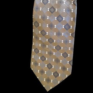 Van Heusen Silk Vintage Necktie Stunning Silver And Grey Geometric Tie Vintage Mens Necktie Professional Stylish Man