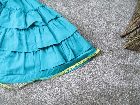 Kenzo Paris Teal Cotton Ruffle Skirt US size 8 Fr… - image 8