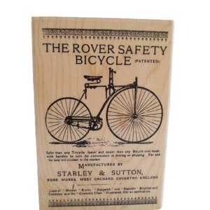 The Rover Safety Bike Bicycle Works Stampendous Houten rubberen stempel NOS Decoratief stempelen, kaarten maken, knutselen