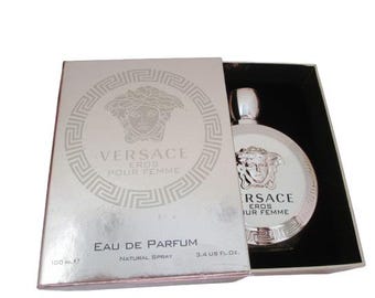 Versace Eros Perfume Pour Femme Eau de Parfum Spray, 3.4 oz completo en caja Versace Perfume