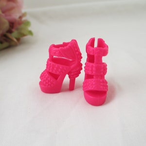 Barbie Shoes Pink High Heels Strappy Fashion Mattel Barbie Doll Fashionistas Shoes Doll Accessories Blythe Bratz,