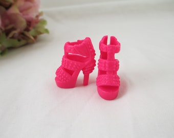 Barbie Shoes Pink High Heels Strappy Fashion Mattel Barbie Doll Fashionistas Shoes Doll Accessories Blythe Bratz,