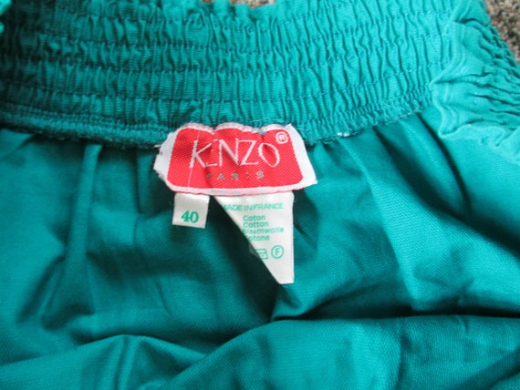 Kenzo Paris Teal Cotton Ruffle Skirt US size 8 Fr… - image 5