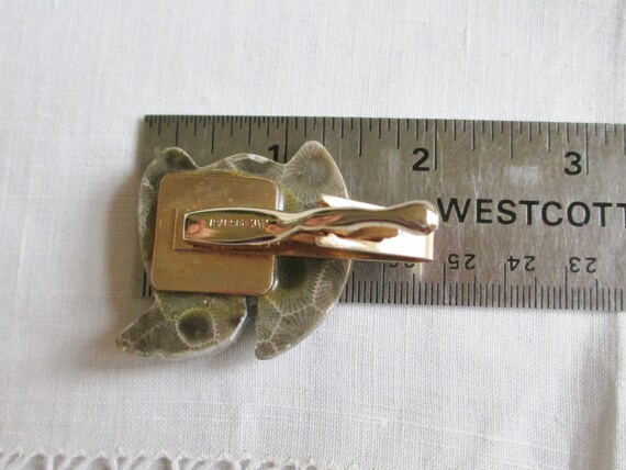 Vintage Tie Clip Large PETOSKEY Stone Elephant Ti… - image 3