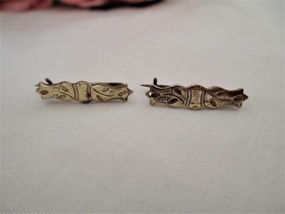 Antique 1800's Cuff Pins Collar Pins Small Bar Pi… - image 5