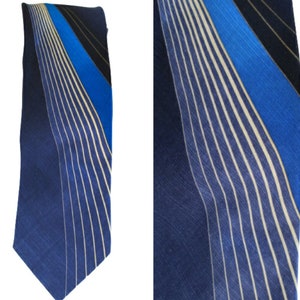 Adolfo Silk Vintage Necktie Stunning Multi Color Blues Tie Vintage Mens Necktie Professional Stylish Man