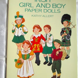 Vintage Irish Girl and Boy Paper Dolls Kathy Allert 1995 Paper Dolls Uncut Paper Dolls