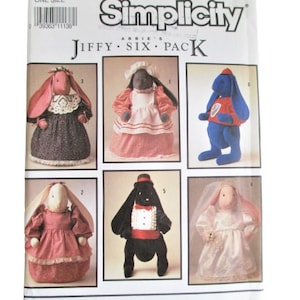 Sewing Pattern Vintage 1990s Simplicity UNCUT Vintage Retired 7206 Pattern 23&quot; Bunny Pattern and Clothes to fit it. Factory Folded Pattern