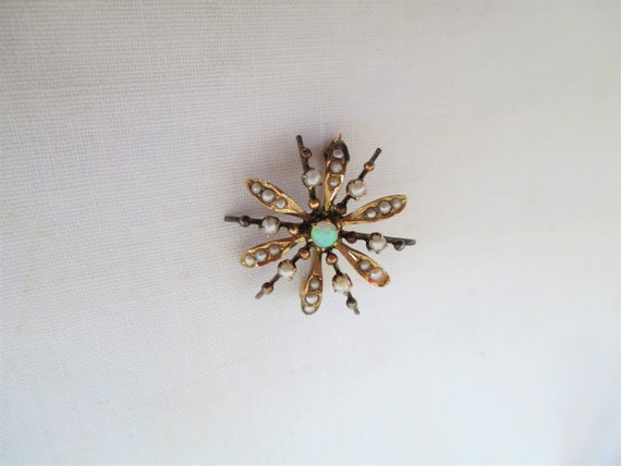 Antique Victorian Starburst with Seed Beads And F… - image 7