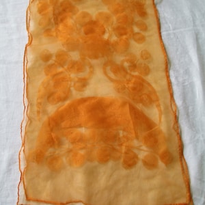 Vintage Scarf Sheer Peach Flowers Awesome Design Print Scarf Fabulous Scarf