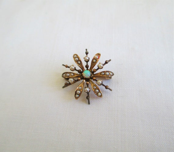 Antique Victorian Starburst with Seed Beads And F… - image 4