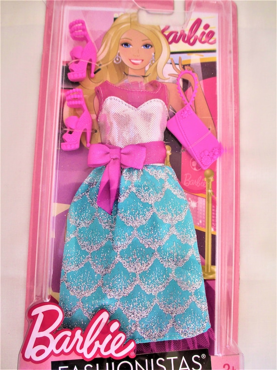 areal Tolk nærme sig Barbie FASHIONISTA Doll Clothes Pink Blue Sparkle Dress W/ - Etsy