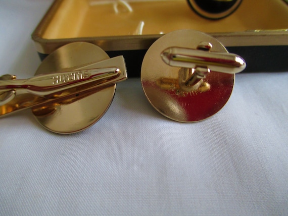 Swank Rare Valor Man On Lion Cufflinks & Tie Clip… - image 3