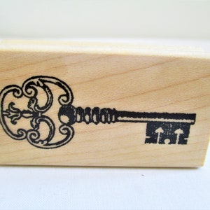 Antique Key Rubber Stampede Decorative Wood Mount Rubber Stamp Paper Crafts, Cards, Scrapbooking