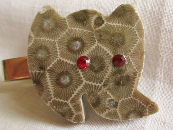 Vintage Tie Clip Large PETOSKEY Stone Elephant Ti… - image 2