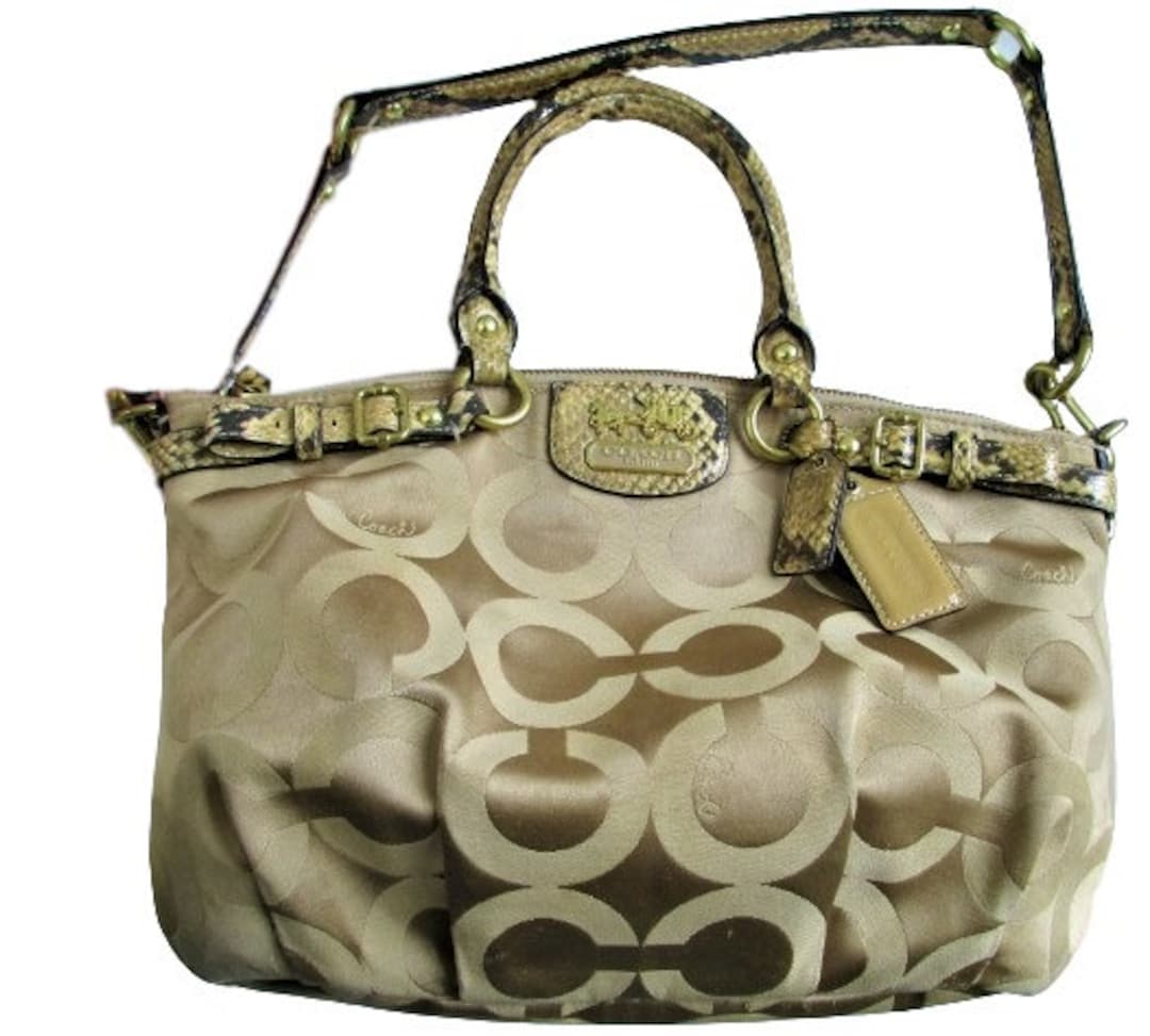 COACH Purse 18650 Madison OP Art Sateen Sophia Hand Bag Light