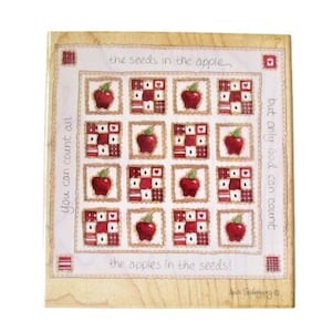 Heidi Satterburg Appel Quilt Rubber Stempel Grote Religieuze Thema Stempels Gebeur Houten Rubber Stempel NOS Decoratieve Kaart Maken, Papier Ambachten
