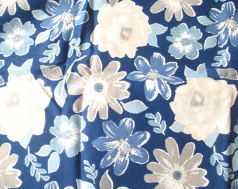 Vintage Fabric Blue Floral Craft Quilt Cotton Fabric Fat Quarter Gorgeous