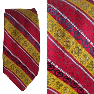 Vintage Necktie Resilio Tie USA Wide Striped Geometric Tie Necktie Mens Neck Tie Professional Stylish 3 1/2&quot; X  54&quot;