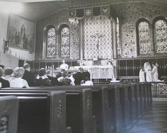 Vintage Photo 1967 Wedding In the  Beautiful Church Architecture Archive Of PHOTOGRAPHER One Of A Kind 8X10