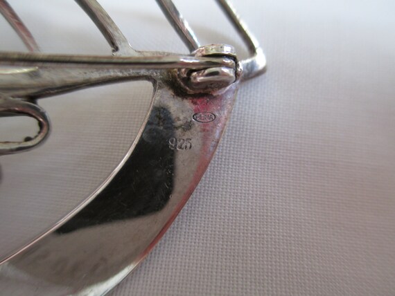 Vintage Sterling Modernist Pin With Pearl Pin/ Br… - image 5