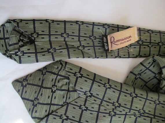 Vintage Necktie 1920's Green And Blue Lafleur Del… - image 5