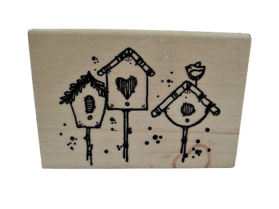 Country Birdhouses by Hook's Lines & Inkers Rubber Stamp Rubber
