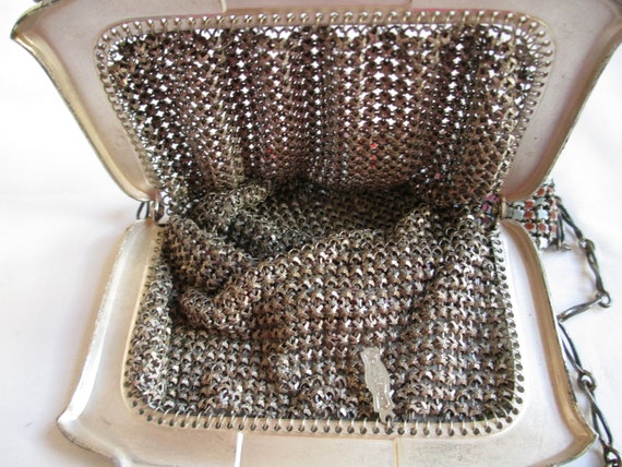 Vintage Whiting & Davis Art Deco Enamel Mesh Purs… - image 7