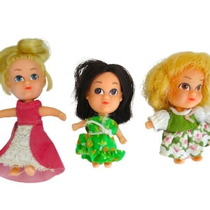 Hasbro Vintage 1967 Liddle Kiddles Storykins Dolls (3) Goldilocks, Cinderella, And Sleeping Beauty Vintage Dolls