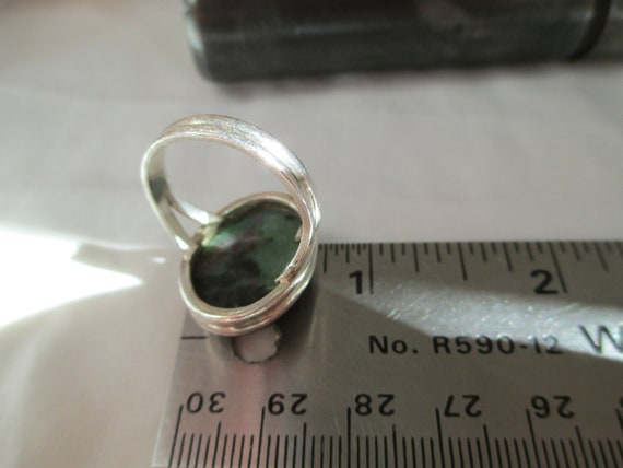 Vintage Ring Sterling Silver Ring Ruby Zoisite Na… - image 7