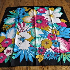 Vintage Scarf Magnificent Hawaiian Floral Scarf Made in Italy Just Stunning Unusual Design scarf