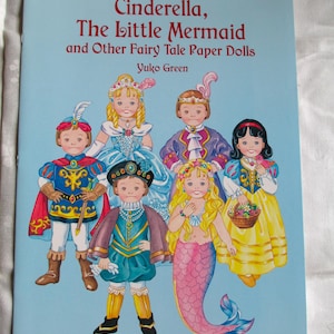 Cinderella, Little Mermaid Fairy Tale Paper Dolls Uncut Paper Dolls Vintage 2000