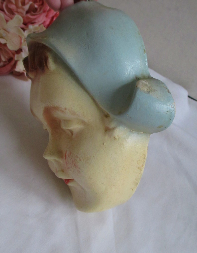Vintage String Holder Dutch Girl Chalkware String Holder Holland Very Old Chalkware