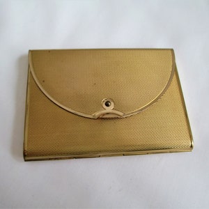Vintage Compact Coty 1940s Gold Tone Envelope Powder Compact