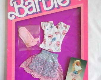 Barbie original vintage de 1987, atuendo con look vaquero n.° 4330 en su empaque original, ropa vintage de Barbie.