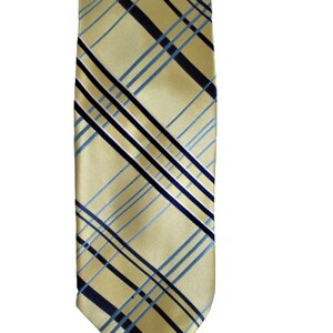 Vintage Tie City Of London Silk Necktie 100% Silk Gold And Blues Awesome Stripes Men&#39;s Vintage Necktie Professional Stylish Couture