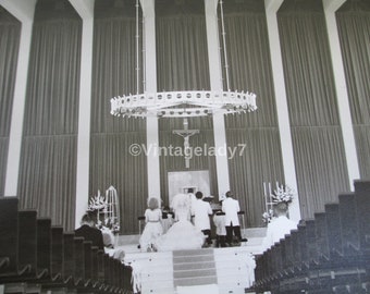 Vintage Photo 1967 Wedding In the  Beautiful Church Architecture Archive Of PHOTOGRAPHER One Of A Kind 8X10