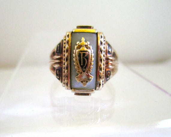 Vintage Jostens 10k Mother of Pearl 1949 Class Ring 10K Yellow Vintage Jostens 10k Mother of Pearl 1949 Class Ring 10K Yellow