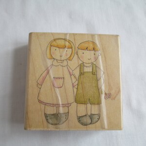 Bild Baum Freunde für immer Junge und Mädchen Stempel Country Holz Dekorative Holzhalterung Stempel Kartenherstellung, Papiermodelle