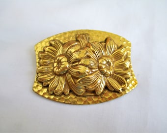 Broche Ancienne Boucle Victorienne - Dorée Sur Laiton - Pour écharpe Ou Ceinture - Occasion Sans Usure