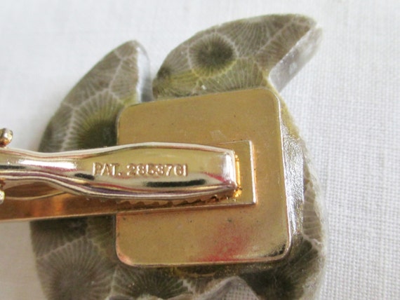 Vintage Tie Clip Large PETOSKEY Stone Elephant Ti… - image 5