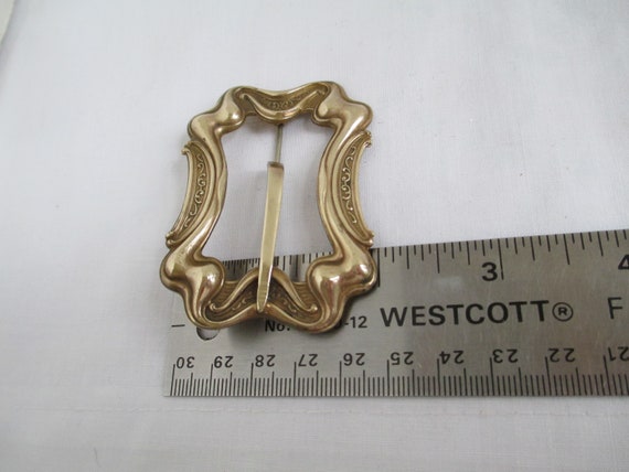 Antique Victorian Brass Sash Buckle Pin Beautiful… - image 6