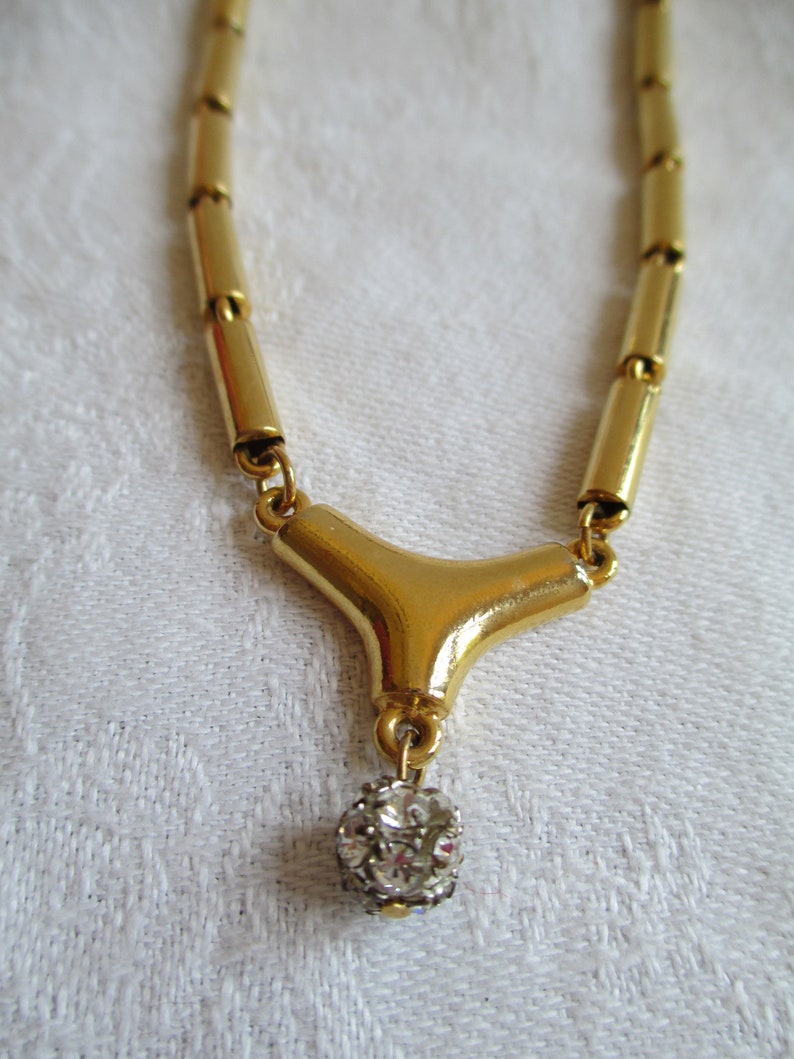 Collier Vintage Pierre Cardin Plaqué Or - Brillant Bleu Royal - État Impeccable - Occasion