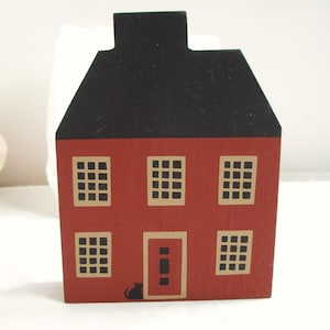 The Cat&#39;s Meow Village Garrison House 0102-00 Series II 1983 Retired Wooden Shelf Sitter, Faline Collectible Cats