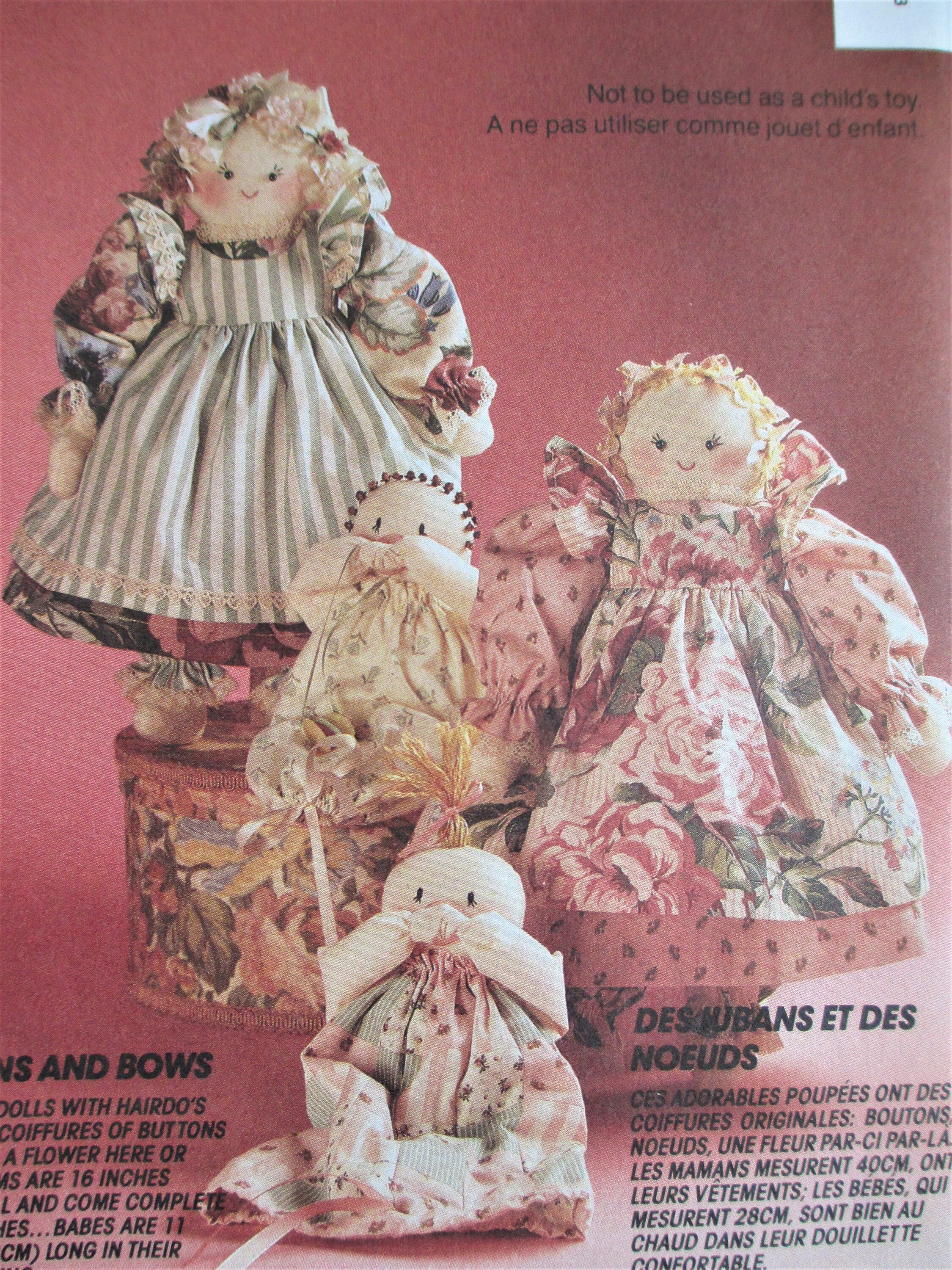 Country Dolls and Babies Pattern Buttons and Bows Mccall's